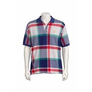 Brooks Brothers Golden Fleece Polo Shirt Mens Large Multicolor Plaid Vintage USA